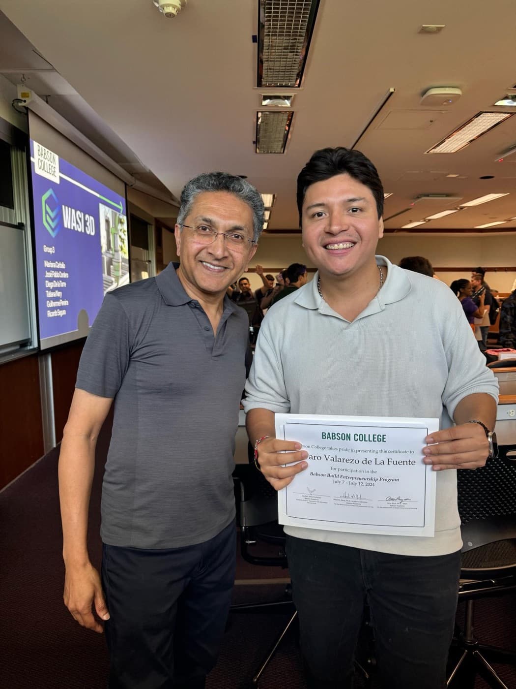 Certificado del Babson Build, junto al Prof. Jay Rao — Babson College